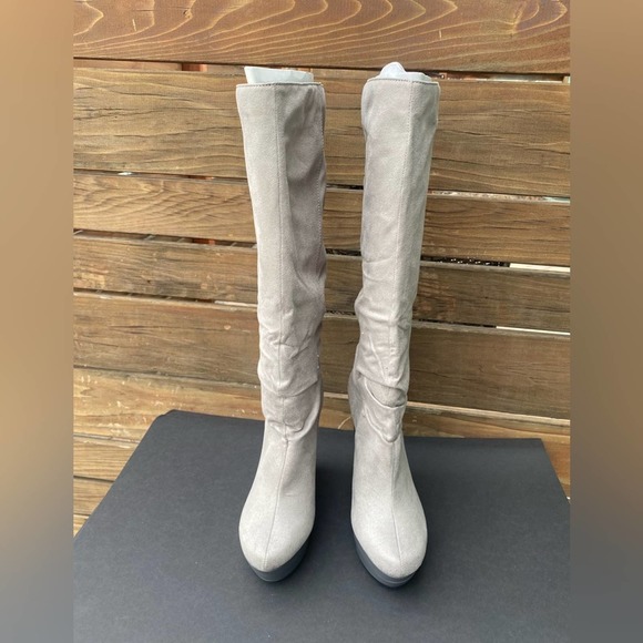 Michael Antonio Light Gray Neutral Knee High Boot - 9 - Picture 2 of 7